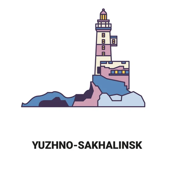 Rusko Yuzhnosakhalinsk Cestovní Orientační Linie Vektorové Ilustrace — Stockový vektor