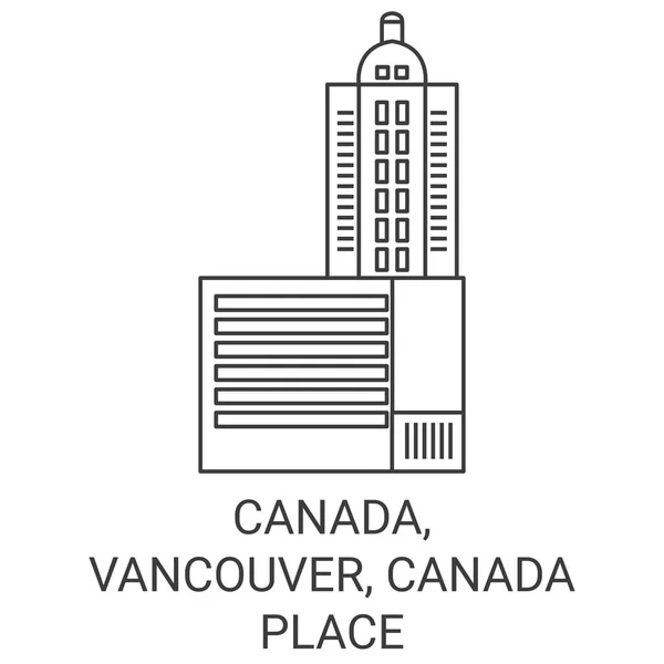 Canadá Vancouver Canadá Lugar Viaje Hito Línea Vector Ilustración — Vector de stock