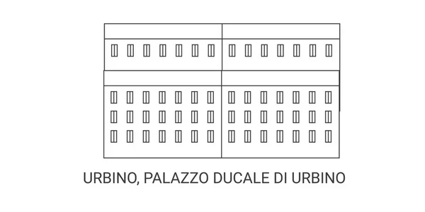 Italia Urbino Palazzo Ducale Urbino Ilustrasi Vektor Garis Markah Tanah Grafik Vektor