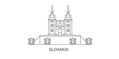 Slovakya ve Landmark seyahat tarihi çizgisi çizimi