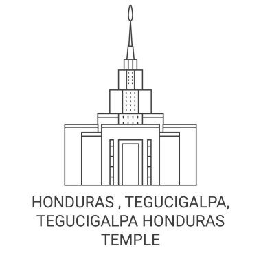 Honduras, Tegucigalpa, Tegucigalpa Honduras Tapınağı seyahat çizgisi çizelgesi çizimi