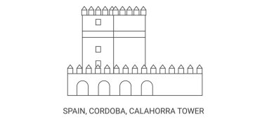 İspanya, Cordoba, Calahorra Kulesi, seyahat çizgisi çizelgesi çizimi