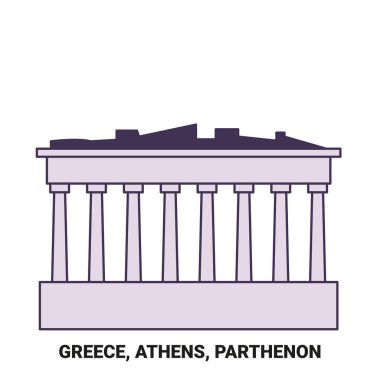 Yunanistan, Atina ve Parthenon seyahat tarihi çizgisi çizimi