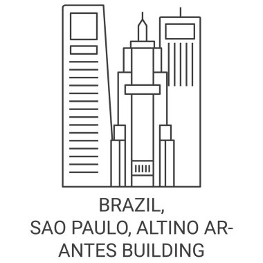 Brezilya, Sao Paulo, Altino Arantes Seyahat Hattı vektör çizimi