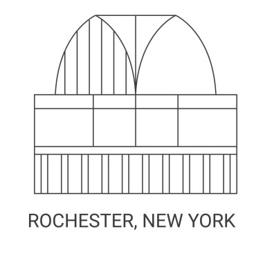 Amerika Birleşik Devletleri, Rochester, New York seyahat çizgisi vektör illüstrasyonu