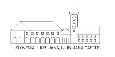 Slovenya, Ljubljana, Ljubljana Şatosu, seyahat çizelgesi çizimi