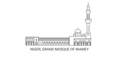 Nijer, Niamey Büyük Camii, seyahat çizgisi çizelgesi çizimi