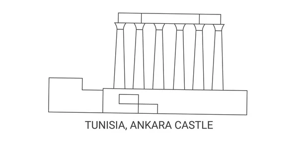 Tunisia Castello Ankara Immagine Vettoriale Del Punto Riferimento Viaggio — Vettoriale Stock