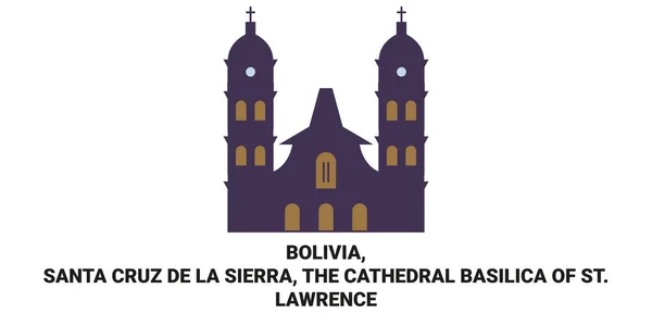 Bolivia Santa Cruz Sierra Catedral Basílica San Lorenzo Recorrido Hito — Archivo Imágenes Vectoriales