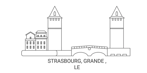 França Estrasburgo Grande Ile Viagem Marco Ilustração Vetorial —  Vetores de Stock