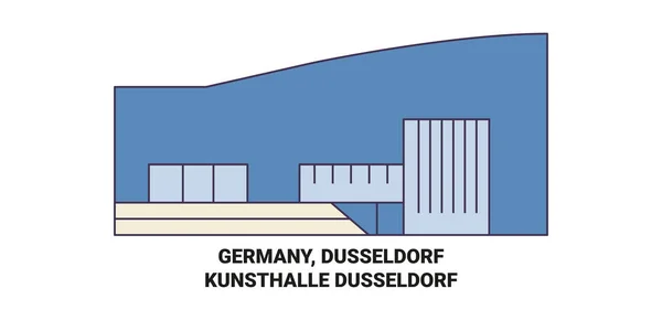 Tyskland Düsseldorf Kunsthalle Düsseldorf Resor Landmärke Linje Vektor Illustration — Stock vektor