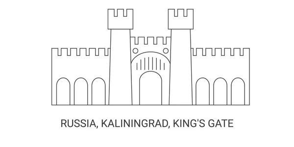 Rusko Kaliningrad Kings Gate Cestovní Orientační Linie Vektorové Ilustrace — Stockový vektor