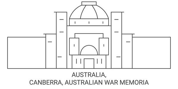 Austrália Canberra Guerra Australiana Memória Viagem Marco Ilustração Vetorial — Vetor de Stock