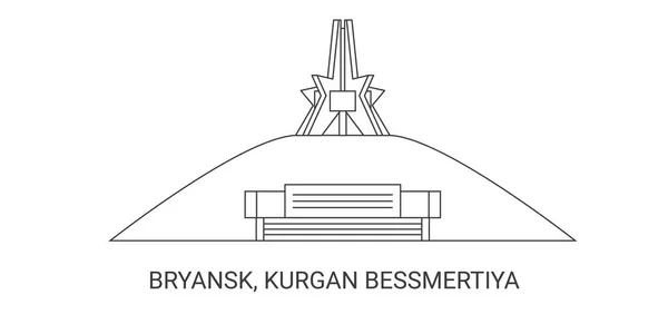 Russia Bryansk Kurgan Bessmertiya Travel Landmark Line Vector Illustration — Stock Vector