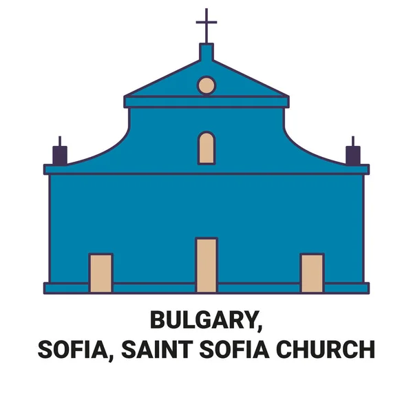 Bulgary Sofya Saint Sofia Kilisesi Tarihi Çizgili Vektör Ilüstrasyonunu Gezdiler — Stok Vektör