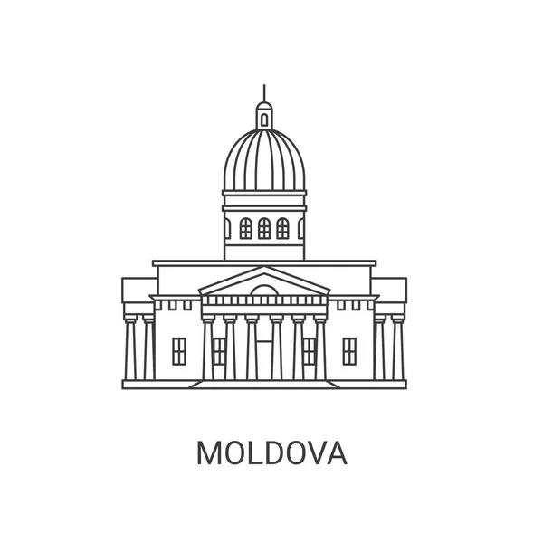 Moldawien Reise Meilenstein Linie Vektor Illustration — Stockvektor