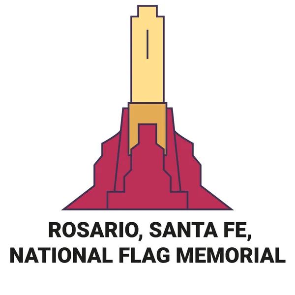 Соединенные Штаты Америки Rosario Санта Национальный Флаг Мемориал Путешествия Ориентир — стоковый вектор