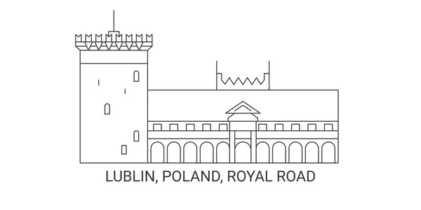 Польша Люблин Королевская Дорога Векторная Иллюстрация — стоковый вектор
