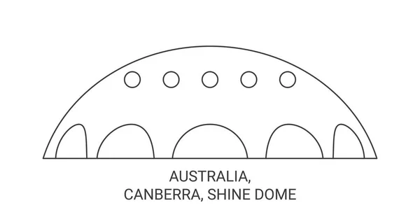 Australien Canberra Shine Dome Reise Meilenstein Linienvektorillustration — Stockvektor