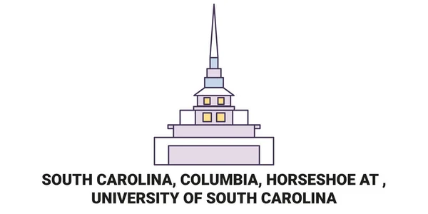 Spojené Státy Americké South Carolina Columbia Horseshoe University South Carolina — Stockový vektor