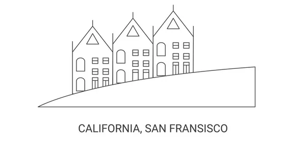 Spojené Státy Americké California San Fransisco Travel Landmark Line Vector — Stockový vektor