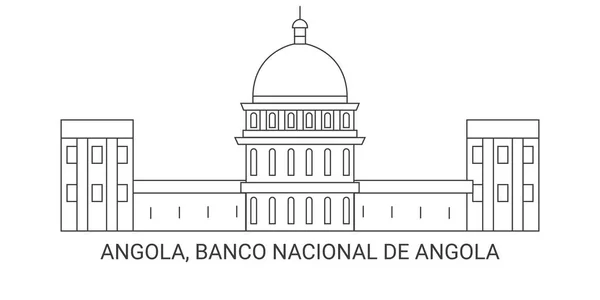 Angola Banco Nacional Angola Illustration Vectorielle Ligne Historique Voyage — Image vectorielle