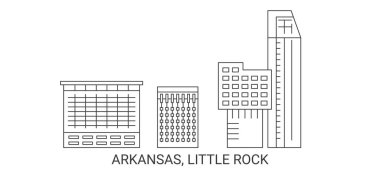 Amerika Birleşik Devletleri, Arkansas, Little Rock seyahat çizgisi vektör çizelgesi çizimi