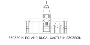 Polonya, Szczecin, Szczecin 'deki Ducal Castle, seyahat çizgisi çizimi