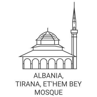 Arnavutluk, Tiran ve Ethem Bey Camii tarihi sınır çizgisi illüstrasyonu