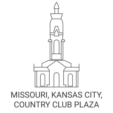 ABD, Missouri, Kansas City, Country Club Plaza seyahat çizgisi çizelgesi çizimi