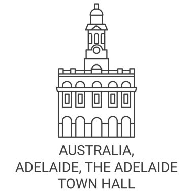 Avusturalya, Adelaide, Adelaide Belediye Binası seyahat çizgisi çizgisi çizimi
