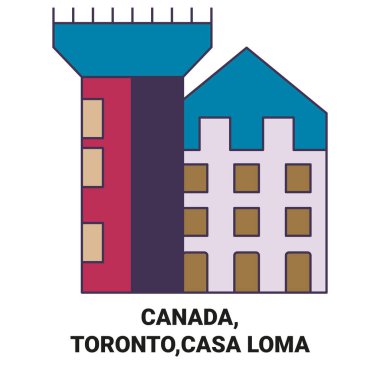 Kanada, Toronto, Casa Loma seyahat çizgisi vektör ilüstrasyonu