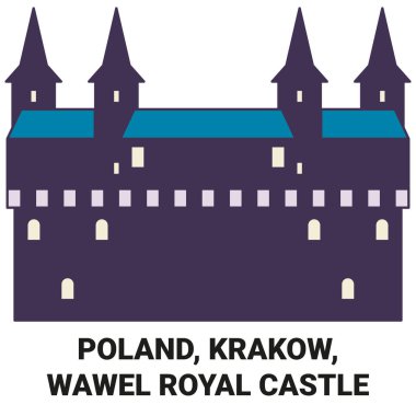 Polonya, Krakow, Wawel Kraliyet Kalesi seyahat çizgisi çizelgesi çizimi