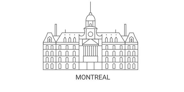 Kanada Montreal Resa Landmärke Linje Vektor Illustration — Stock vektor