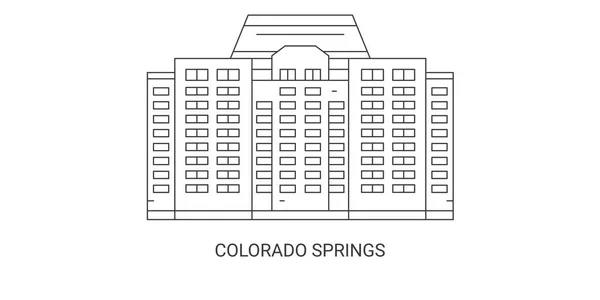 stock vector Usa. Colorado Springs travel landmark line vector illustration