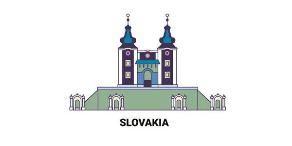 stock vector Slovakia, Landmark travel landmark line vector illustration