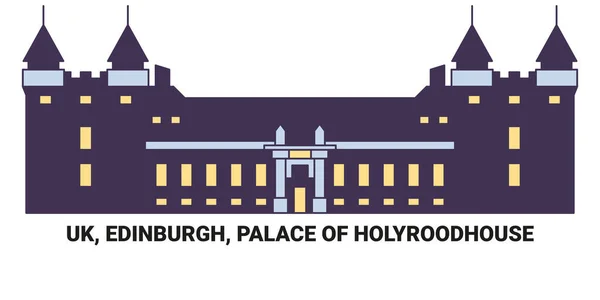 Inglaterra Edimburgo Palacio Holyroodhouse Viaje Hito Línea Vector Ilustración — Vector de stock