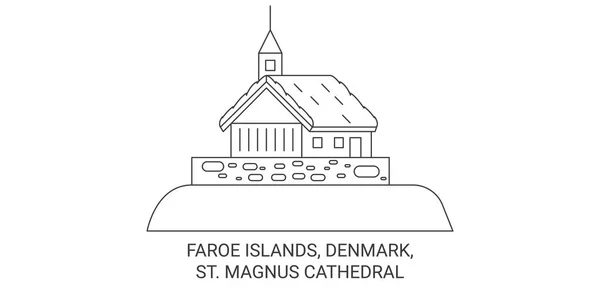 Dánsko Faerské Ostrovy Katedrála Magnuse — Stockový vektor