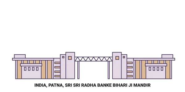 Índia Patna Sri Sri Sri Radha Banke Bihari Mandir Viagem — Vetor de Stock
