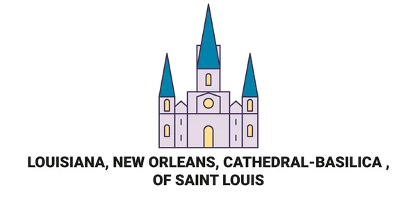 Spojené Státy Americké Louisiana New Orleans Cathedralbasilica Saint Louis Travel — Stockový vektor