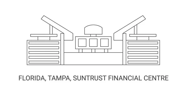 Verenigde Staten Florida Tampa Suntrust Financial Centre Reis Oriëntatiepunt Vector — Stockvector