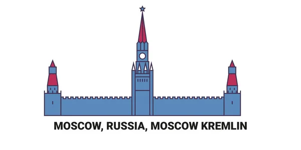 Россия Москва Московский Кремль Векторная Иллюстрация Путешествия — стоковый вектор