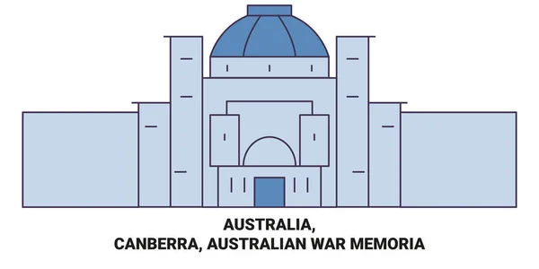 Austrália Canberra Guerra Australiana Memória Viagem Marco Ilustração Vetorial — Vetor de Stock