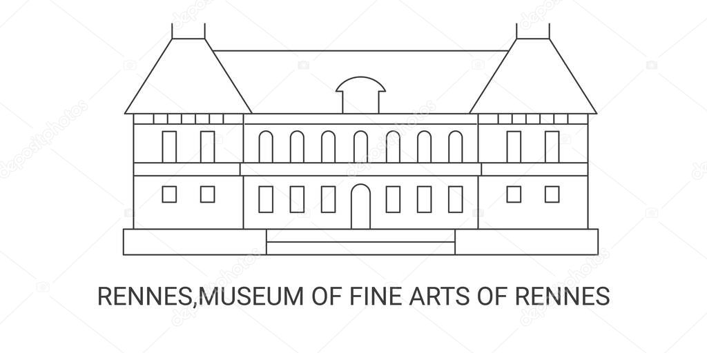 Francia, Rennes, Museo de Bellas Artes de Rennes, ilustración vector