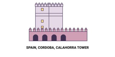 İspanya, Cordoba, Calahorra Kulesi, seyahat çizgisi çizelgesi çizimi