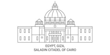 Mısır, Giza, Selahaddin Kahire Kalesi seyahat çizgisi çizelgesi çizimi