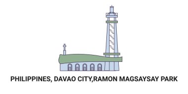 Filipinler, Davao Şehri, Ramon Magsaysay Parkı, seyahat çizgisi çizimi
