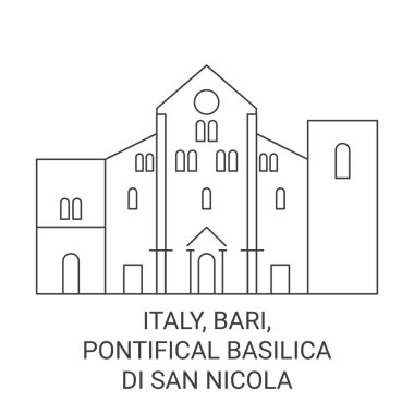 İtalya, Bari, Pontifical Basilica Di San Nicola seyahat çizgisi çizimi