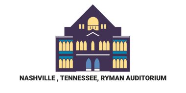 United States, Nashville , Tennessee, Ryman Auditorium, travel landmark line vector illustration clipart