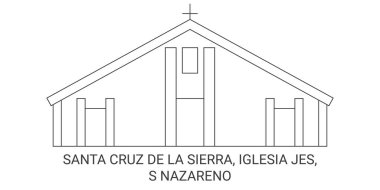 Bolivya, Santa Cruz De La Sierra, Iglesia Jes, S Nazareno seyahat çizgisi çizelgesi çizimi